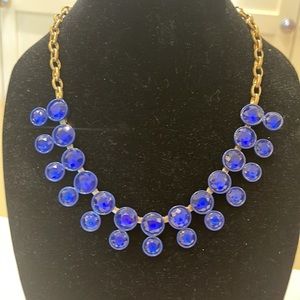 J. Crew Crystal Brûlée Necklace 💙 Blue Sapphire Jeweled 💙